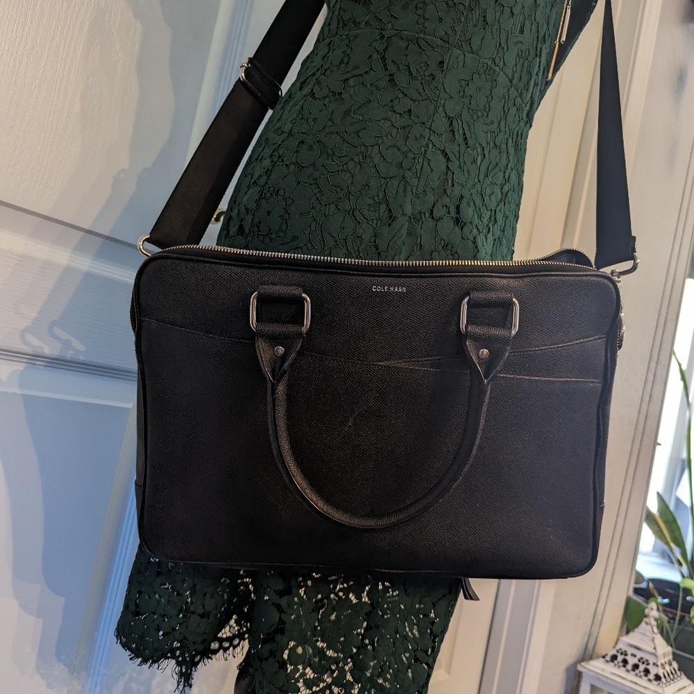 Cole Haan Black leather Attache case
